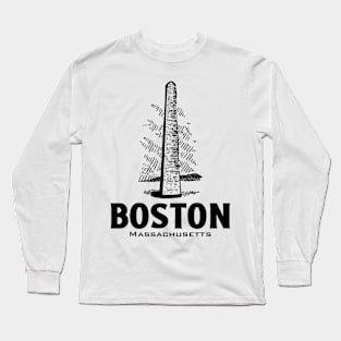 Boston Skylines Sketch Long Sleeve T-Shirt